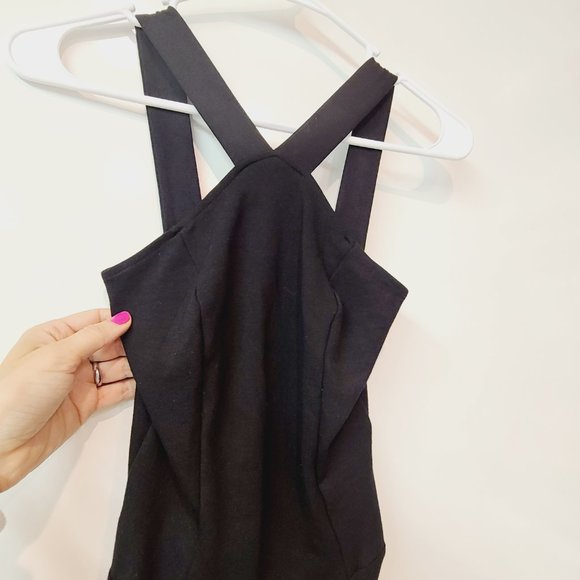 Lulu's Black Halter Strappy Bodysuit Teddy Sz XS - Picture 3 of 9